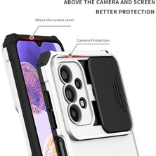 Cool-M Samsung Galaxy A23 Slayt Kamera Kapağı Telefon Kılıfı Pc+Tpu Kickstand Cover (Yurt Dışından)