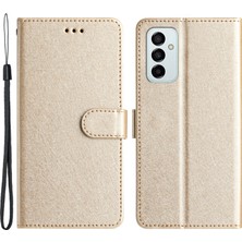 Cool-M Samsung Galaxy M23 5g / F23 5g Telefon Cüzdanı Ipek Doku Pu Deri Stand Kapağı El Kayışı Flip Case (Yurt Dışından)