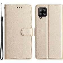 Cool-M Samsung Galaxy A22 4g Pu Deri Telefon Cüzdan Stand El El Kayışı Ipek Doku Çanta (Yurt Dışından)