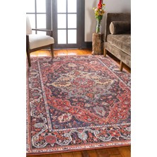 Artloop Folk Vintage Desenli Dokuma Taban Dekoratif Renkli Halı (Ba 07)