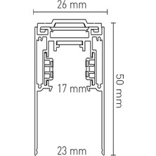 Flaş Spot 1 Metre Sıva Üstü Magnet Ray 