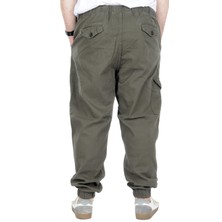 ModeXL  Büyük Beden Erkek Gabardin Kargo Jogger Pantolon Doğa 21927 Haki
