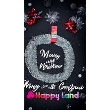 Happyland Yılbaşı 5 M Gümüş Metalik Garland Yılbaşı Dekor Yeni Yıl  Noel Süsü Yeni Yıl Garland