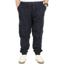 ModeXL  Büyük Beden Erkek Gabardin Kargo Jogger Pantolon Doğa 21927 Lacivert