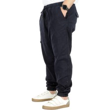 ModeXL  Büyük Beden Erkek Gabardin Kargo Jogger Pantolon Doğa 21927 Lacivert