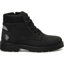 U.S. Polo Assn. Forrest Siyah Erkek Bot Tekstil/PVC Malzeme ile Kısa Topuk ve Platform Özellikli