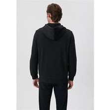 Mavi M0S10013-900 Siyah Erkek Fermuarlı Kapusonlu Sweatshirt