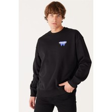 Wrangler W232243 001 Sıyah Erkek Oversıze Sweatshırt