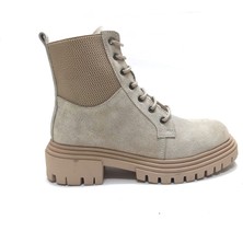 Albini Bej Süet Deri Kadın Bot Ayakkabı