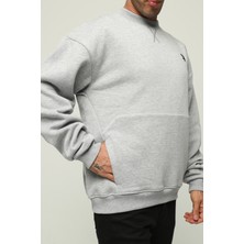 Owut Collection Oversize Kanguru Cepli Bisiklet Yaka Sweatshirt