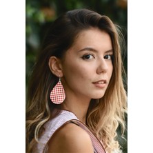 Leathiqu Kadın Deri Küpe Damla Model Çelik Kancalı Kararmaz