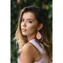 Leathiqu Kadın Deri Küpe Damla Model Çelik Kancalı Kararmaz
