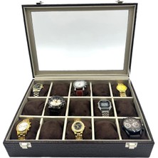 Dijital Çarşı Richbox 15'li Saat Kutusu Timsah Kahve