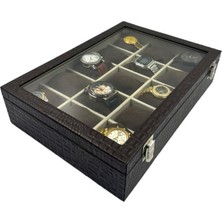 Dijital Çarşı Richbox 15'li Saat Kutusu Timsah Kahve