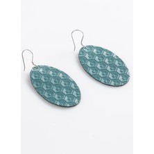 Leathiqu Kadın Küpe Çelik Kancalı Deri Oval Model