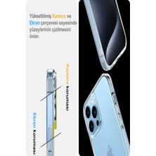 Kılıfmania Apple iPhone 15 Pro Max Kapak Şeffaf Süper Silikon Kılıf