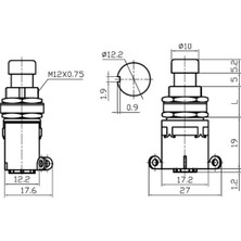 Adam Ayak Pedal Basma 1-0 Metal Anahtar 3 Pin Kalıcı