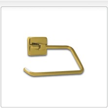 İsaoğlu Yapı Havluluk Gold Tuvalet Kağıtlığı Gold Bornozluk Komple Set Kare Modern Tasarım