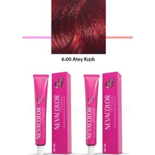 Nevacolor 2'li Set Premium 6.00 Ateş Kızılı - Kalıcı Krem Saç Boyası 2 x 50 G Tüp