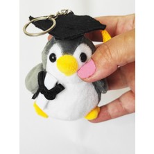 Dudu Kids Peluş Penguenli Anahtarlık - 10 cm - Gri/beyaz - Çanta Süsü - Mezuniyet Hediyesi - Oyuncak