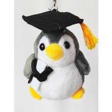 Dudu Kids Peluş Penguenli Anahtarlık - 10 cm - Gri/beyaz - Çanta Süsü - Mezuniyet Hediyesi - Oyuncak