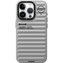 YoungKit iPhone 15 Pro Max Uyumlu Kılıf Mat Renkli Tasarım Youngkit Original Serisi Kapak Gümüş
