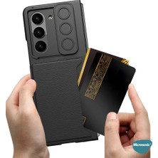 Microsonic Samsung Galaxy Z Fold 5 Kılıf Card Holder Slide Siyah