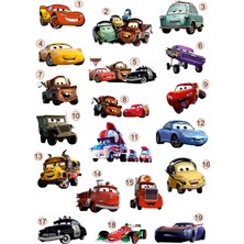Lilya Sticker Disney Arabalar 3D Kabartmalı 5'li Sticker Seti