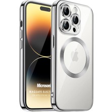 Microsonic Apple iPhone 14 Pro Max Kılıf Magsafe Luxury Electroplate Gümüş