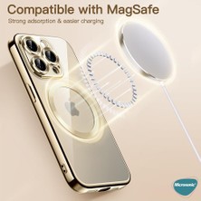 Microsonic Apple iPhone 13 Kılıf Magsafe Luxury Electroplate Gümüş