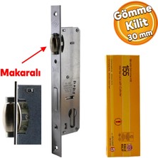 Badem10 Kale Kapı Pvc Kapı Çelik Ahşap Kapı Gömme Kilit Gövde Kilidi Gövdesi Silindirli Yale Makaralı 30 mm