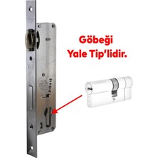 Badem10 Kale Kapı Pvc Kapı Çelik Ahşap Kapı Gömme Kilit Gövde Kilidi Gövdesi Silindirli Yale Makaralı 30 mm