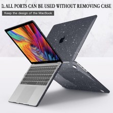 Jingyi MacBook Air 15 Inç Kılıf Için Parlak Siyah Yıldız Kılıf A2941 M2 2023 Sürümü, MacBook Air 15 M2 Çip Için Klavye Kapaklı Ekran Koruyuculu Plastik Parıltılı Bling Sert Kılıf (Yurt Dışından)