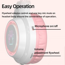 Jingyi Yeni Gelenler SY-G35 Kablolu Kedi Kulak Kulaklıkları Rgb Aydınlatma 360° Gürültü Önleyici Mikrofon Hifi Ses Kalitesi Pc Dizüstü Oyun Kulaklığı (Yurt Dışından)