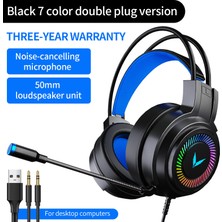 Jingyi G58 G60 Oyun Kulaklığı 7.1 Stereo Svirtual Surround Bas Kulaklık Mikrofonlu Kulaklık LED Işık Bilgisayar Pc Gamer Için Katlanabilir (Yurt Dışından)