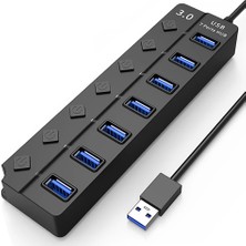 Jingyi 4/7 Bağlantı Noktalı USB 3.0 Hub Uzantıları Çok Yüksek Hızlı USB 3.0 Splitter Dizüstü Bilgisayar Için Güç Adaptörü ile Bireysel Açma/kapama Anahtarı (Yurt Dışından)