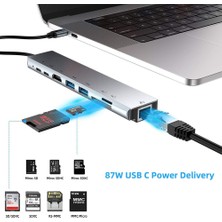 Jingyi USB C Hub 4K 30Hz Tip C - HDMI Uyumlu Pd 87W Adaptör Macbook Air Pro Samsung USB 3.0 Hub Çoklu Splitter Dönüştürücü (Yurt Dışından)