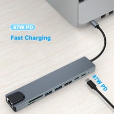 Jingyi USB C Hub 4K 30Hz Tip C - HDMI Uyumlu Pd 87W Adaptör Macbook Air Pro Samsung USB 3.0 Hub Çoklu Splitter Dönüştürücü (Yurt Dışından)