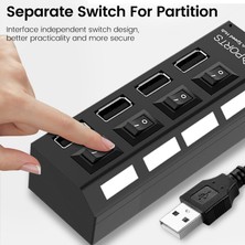 Jingyi 4/7 Port USB Hub 2.0 Çoklu USB Splitter Anahtarı Güç Adaptörü ile Dizüstü Bilgisayar Aksesuarları Için Çoklu Genişletici MacBook Splitter (Yurt Dışından)
