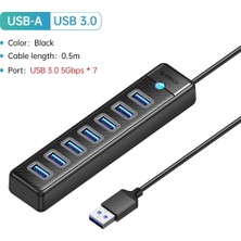 Jingyi Orıco USB 3.0 Hub 7 Port Splitter Yüksek Hızlı Iletim Tipi C Hub Dizüstü Genişleme Bilgisayar Bilgisayar Aksesuarları (Yurt Dışından)