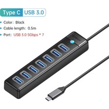 Jingyi Orıco USB 3.0 Hub 7 Port Splitter Yüksek Hızlı Iletim Tipi C Hub Dizüstü Genişleme Bilgisayar Bilgisayar Aksesuarları (Yurt Dışından)