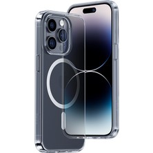 Vendas iPhone 14 Pro Max Uyumlu Magnetik Crystal Wireless Şarj Destekli Magic Fit Silikon Kılıf