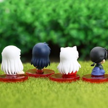 KB Figür Anime Inuyasha Figür Higurashi Kagome Model 4'lü Set Sitting Action Figür