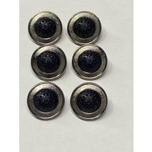 Karan Tuhafiye Trençkot ve Yelek Düğmesi , Plastik Gümüş ve Çerçeve 6'lı 2 cm