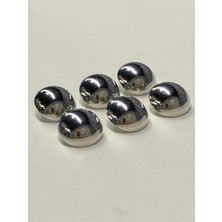 Karan Tuhafiye Kaban Trençkot Düğmesi Takımı Bombeli Gümüş 6'Lı Set 2,3 cm