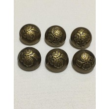 Karan Tuhafiye Kaban Trençkot Düğmesi Gül Desen Metalize Oksit (Plastik) 6'Lı Set