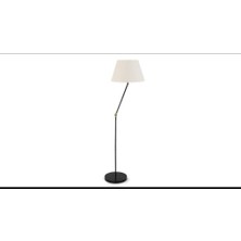 Rsylight Akrobatik Mafsallı Retro Rustik Siyah  Krem Başlık Köşe Lambası Lambader Çap:45 cm