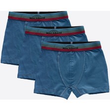 Malabadi Erkek Çocuk Mavi 3 lü Pamuk Elastan Boxer 3M208