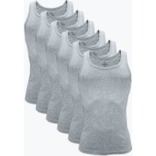 Malabadi Erkek Gri 6 Lı Paket %100 Pamuk Ribana Atlet 034-E