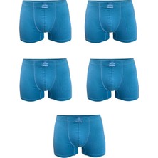 Malabadi Erkek Mavi 5 Li Pamuk Elastan Boxer 5M074